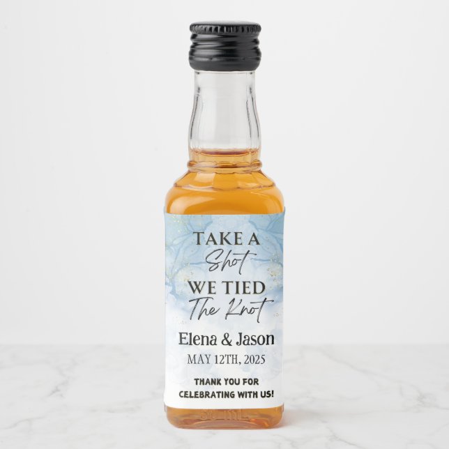 Mini Whiskey Botlle Label - Liquor Label - Wedding (Front)