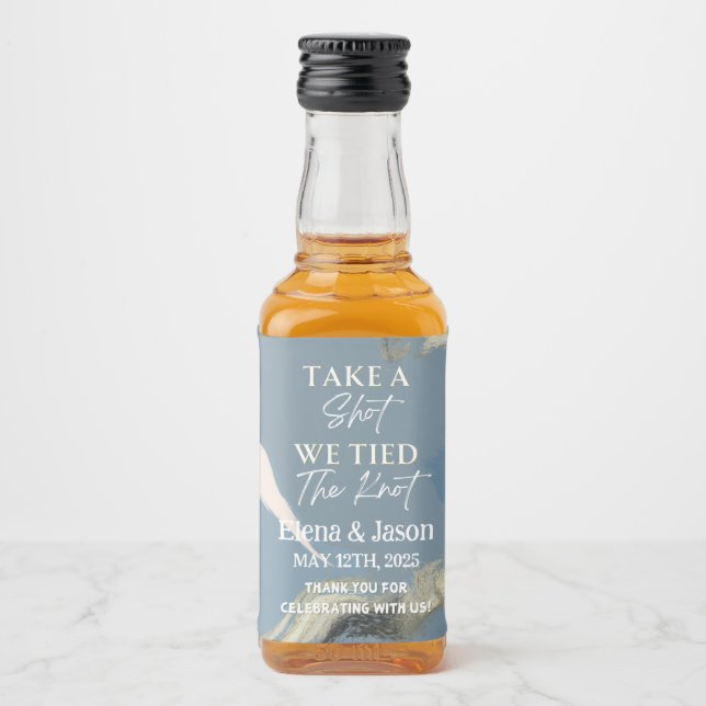 Mini Whiskey Botlle Label - Liquor Label - Wedding (Front)