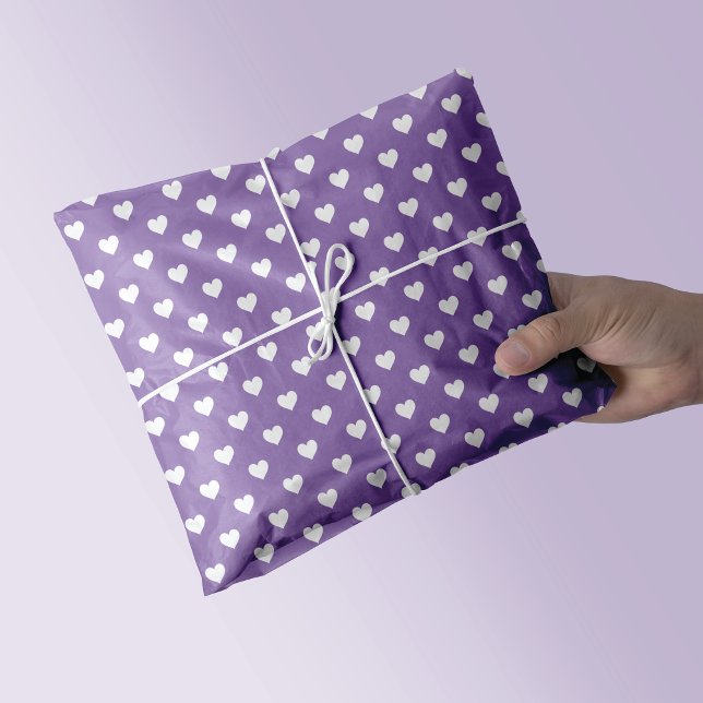 Mini White Hearts on Purple Tissue Paper (Creator Uploaded)