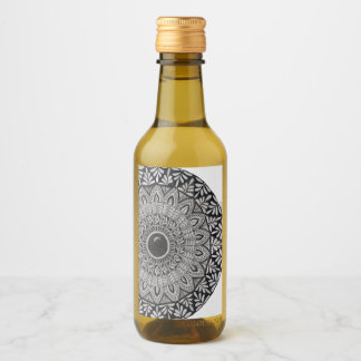 mini wine bottle mandala art label