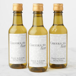 Mini Wine Bottles Cheers to LOVE  Label