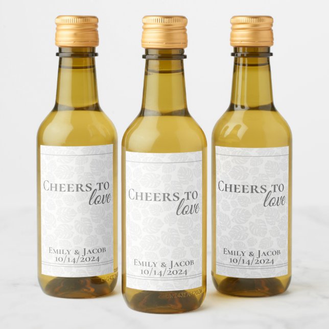 Mini Wine Bottles Cheers to LOVE  Label (Bottles)