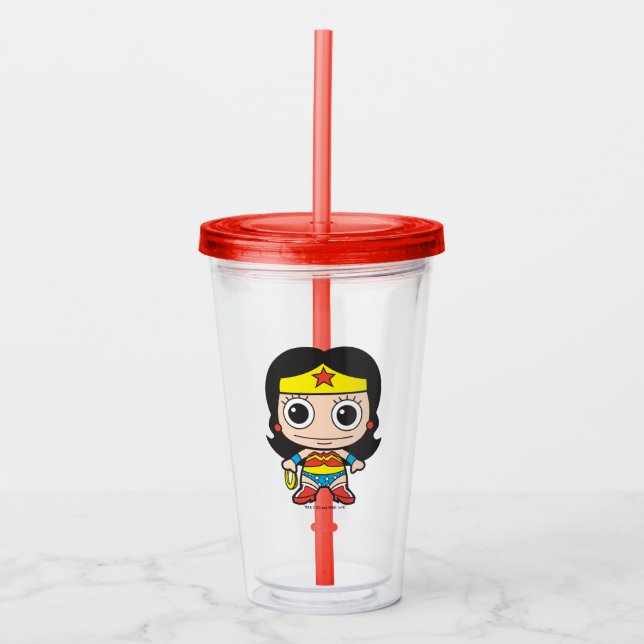 Mini Wonder Woman Acrylic Tumbler (Front)