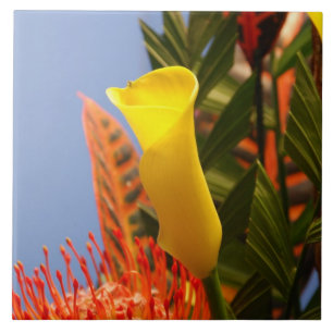 mini yellow calla lily tile