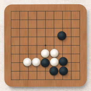 Miniature 9x9 Gob Board with Stones Coaster