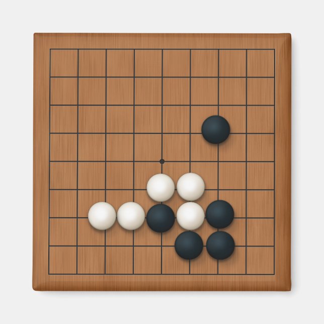 Miniature 9x9 Gob Board with Stones Magnet (Front)