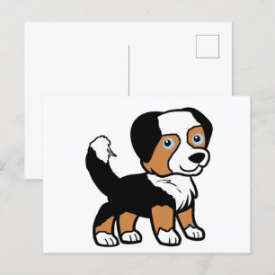 Miniature American Shepherd Black Tri with Tail Postcard