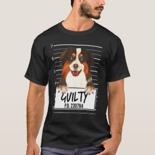 Miniature American Shepherd Mugshot Guilty Dog T-Shirt