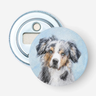 Miniature American Shepherd Painting - Dog Art Bottle Opener