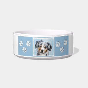 Miniature American Shepherd Painting - Dog Art Bowl
