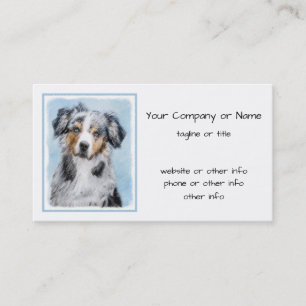 Miniature American Shepherd Painting - Dog Art Business Card