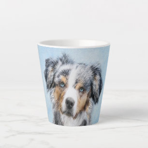 Miniature American Shepherd Painting - Dog Art Latte Mug