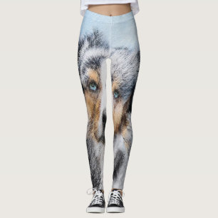 Miniature American Shepherd Painting - Dog Art Leggings