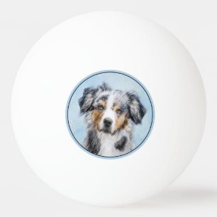 Miniature American Shepherd Painting - Dog Art Ping Pong Ball