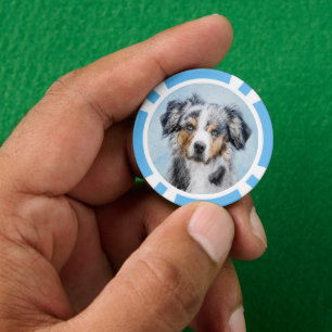 Miniature American Shepherd Painting - Dog Art Poker Chips
