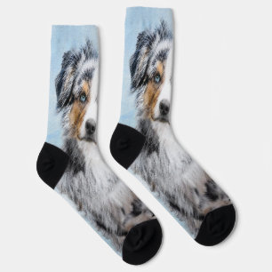 Miniature American Shepherd Painting - Dog Art Socks