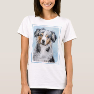 Miniature American Shepherd Painting - Dog Art T-Shirt