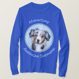 Miniature American Shepherd Painting - Dog Art T-Shirt