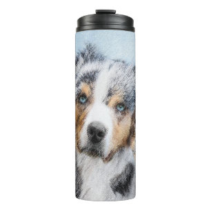 Miniature American Shepherd Painting - Dog Art Thermal Tumbler