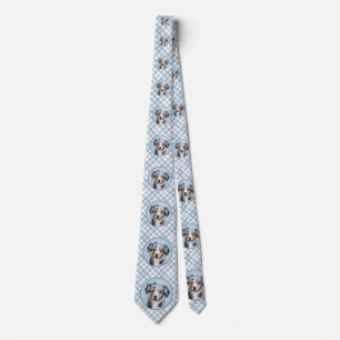 Miniature American Shepherd Painting - Dog Art Tie