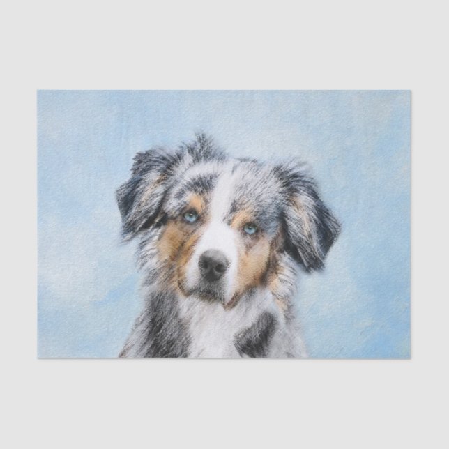 Miniature American Shepherd Painting - Dog Art Tissue Paper (Front)