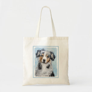 Miniature American Shepherd Painting - Dog Art Tote Bag