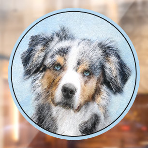 Miniature American Shepherd Painting - Dog Art Window Cling
