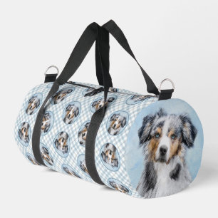 Miniature American Shepherd Painting MAS Dog Art Duffle Bag