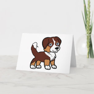 Miniature American Shepherd Red Tri with Tail Card