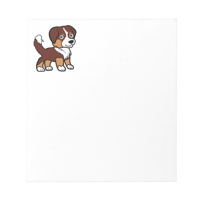 Miniature American Shepherd Red Tri with Tail Notepad (Front)