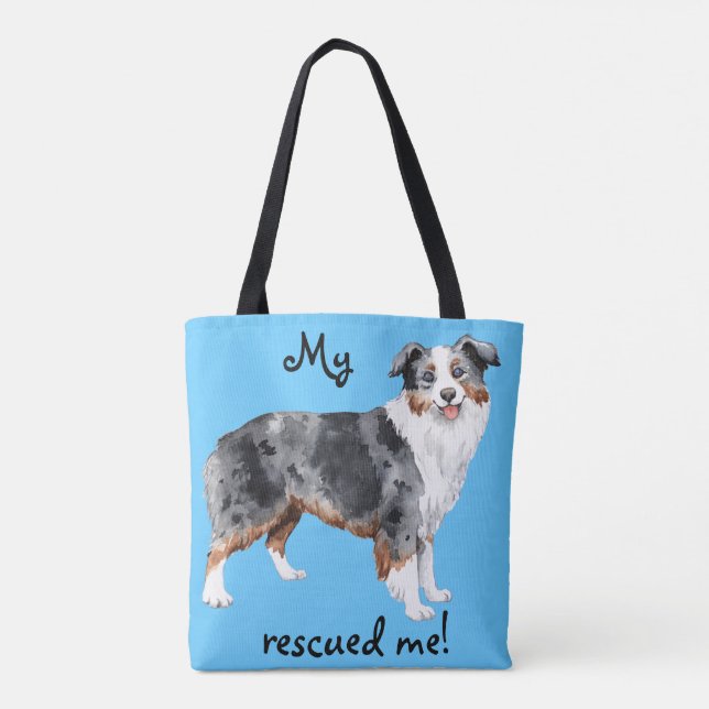 Miniature American Shepherd Rescue Tote Bag (Back)