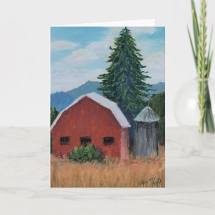 Miniature Barn Set – Red Barn Greeting Card