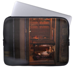 Miniature book nook diorama - reading in bed Laptop Sleeve