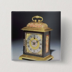 Miniature bracket clock 15 cm square badge