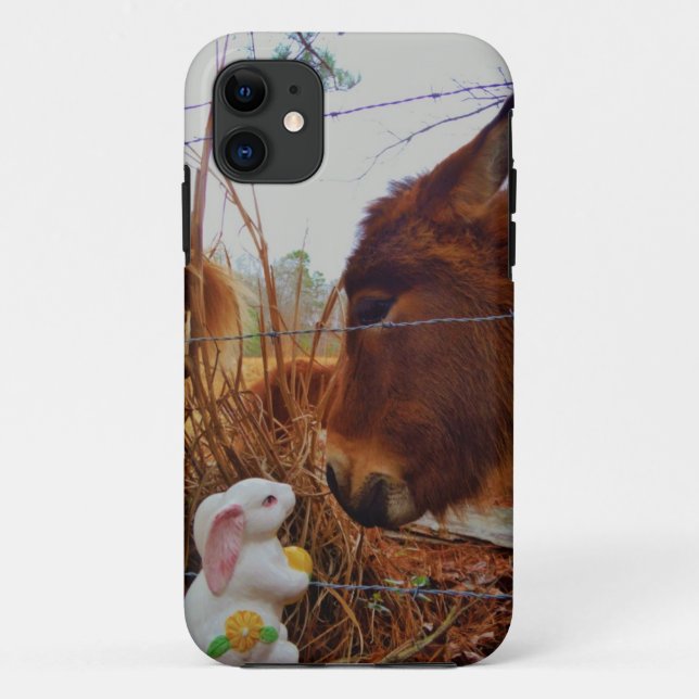 Miniature Brown horse & Easter Bunny Case-Mate iPhone Case (Back)