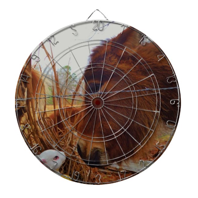 Miniature Brown horse & Easter Bunny Dartboard (Front)