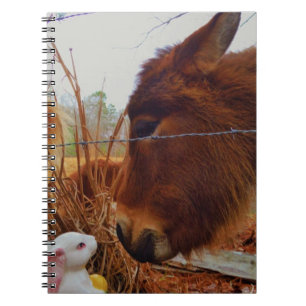 Miniature Brown horse & Easter Bunny Notebook