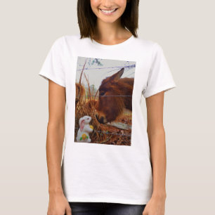 Miniature Brown horse & Easter Bunny T-Shirt