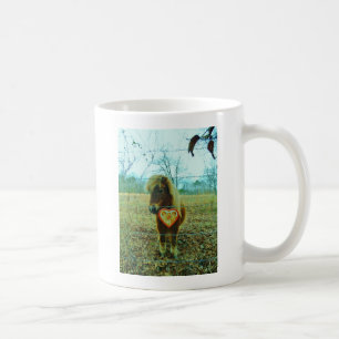Miniature Brown horse Valentine Heart Coffee Mug