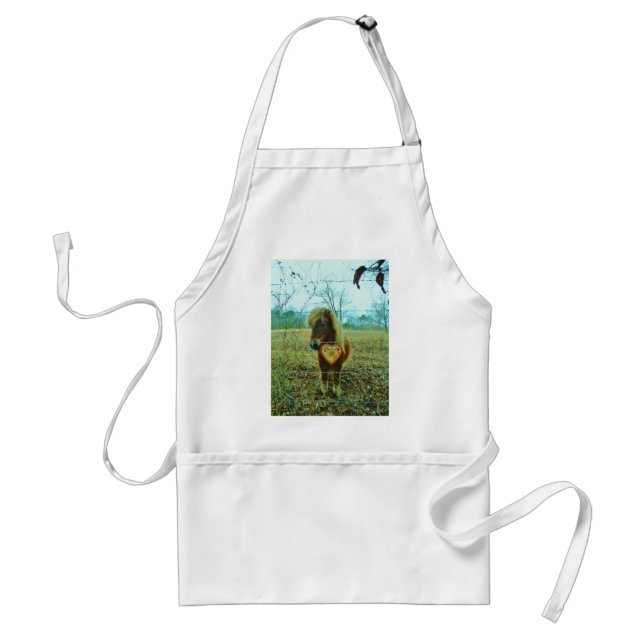 Miniature Brown horse Valentine Heart Standard Apron (Front)