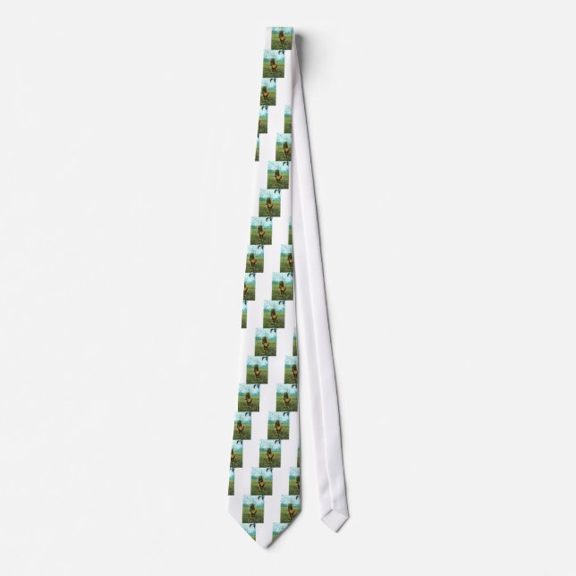 Miniature Brown horse Valentine Heart Tie (Front)