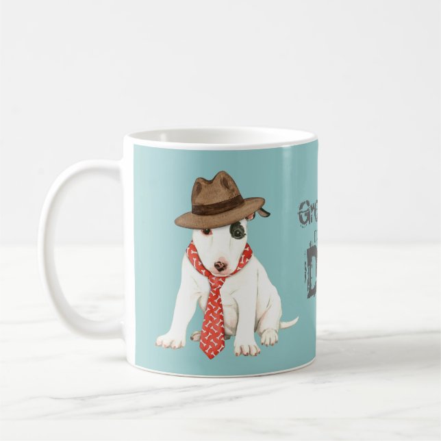Miniature Bull Terrier Dad Coffee Mug (Left)