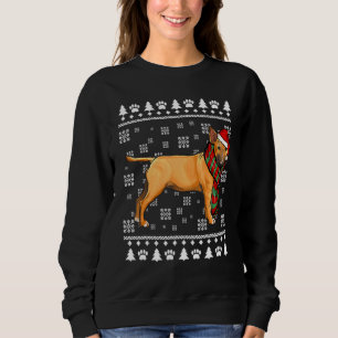 Miniature Bull Terrier Dog Santa Hat Xmas Ugly Chr Sweatshirt