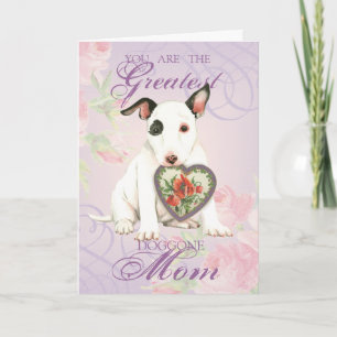 Miniature Bull Terrier Heart Mum Card