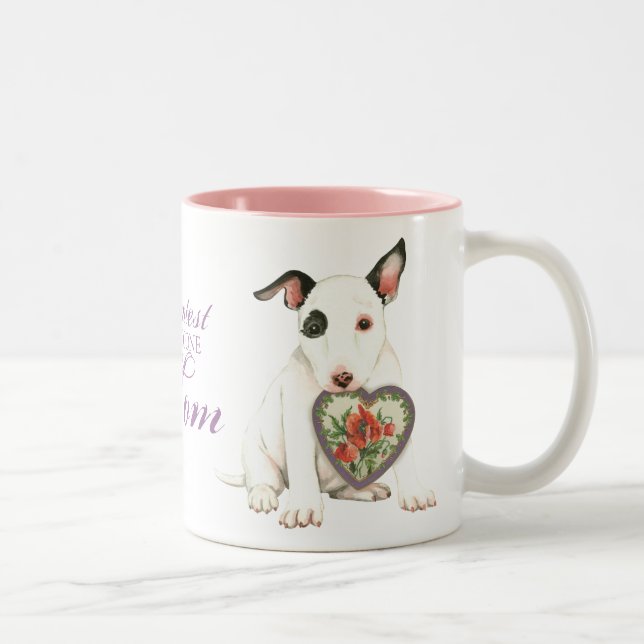 Miniature Bull Terrier Heart Mum Two-Tone Coffee Mug (Right)