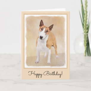 Miniature Bull Terrier Painting Card