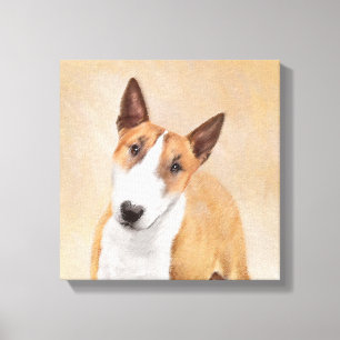 Miniature Bull Terrier Painting - Cute Original Do Canvas Print