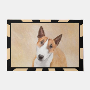 Miniature Bull Terrier Painting - Cute Original Do Doormat