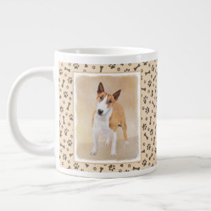 Miniature Bull Terrier Painting - Cute Original Do Large Coffee Mug