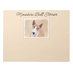 Miniature Bull Terrier Painting - Cute Original Do Notepad